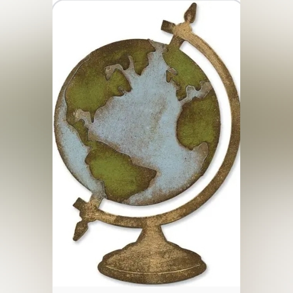 Sizzix Retired Tim Holtz Alterations Bigz Die Vintage Globe #657832